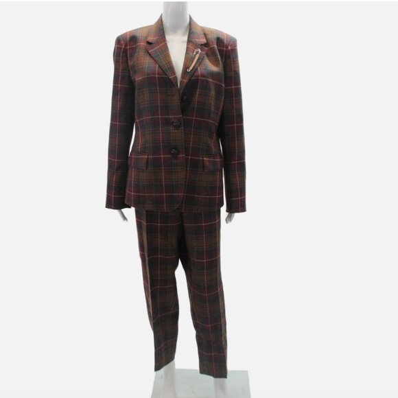 Lafayette 148 Academy plaid blazer and pants suit set trousers 14 - Picture 2 of 14
